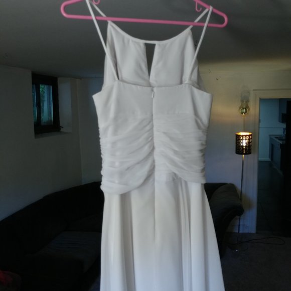 White Chiffon Dress | Size 8 - Picture 3 of 5